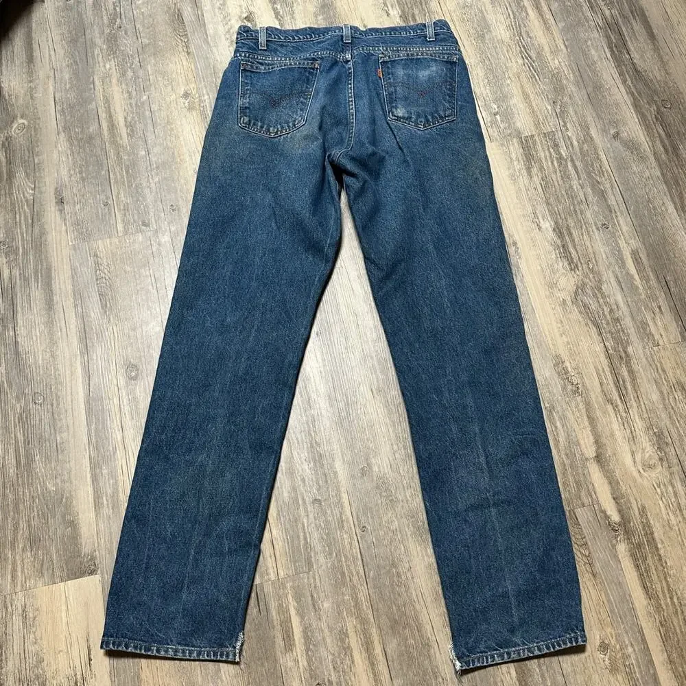 Vintage Levi’s 505 Jeans Mens 35x34 Blue Denim Orange Tab Regular Fit Straight